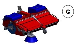 Allestimento G Macchina base con raccoglitore, spazzola laterale e umidificazione