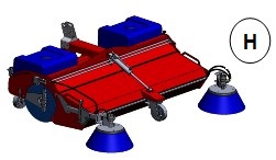 Allestimento H Macchina base con raccoglitore, 2 spazzole laterali e umidificazione